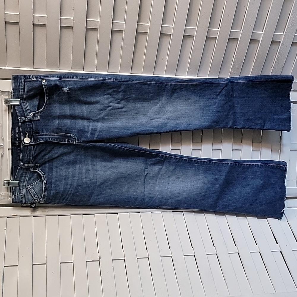 Rock & Republic Kasandra Flare Distressed Boyfriend Jeans Size 14